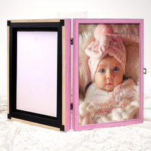 Load image into Gallery viewer, Custom Wooden Baby Keepsake Box/ Shadow Box Many Colors 8 x 8 inches (inside) - DOGUE By Gina