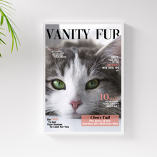 Load image into Gallery viewer, Memorial Personalized Magazine Style Cat Portrait (Framed) "Forever Chasing Mice" - DOGUE By Gina