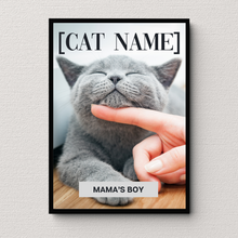 Load image into Gallery viewer, PERSONalized Pet Portrait "MAMA'S BOY" - CAT - DOGUE By Gina