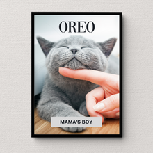 Load image into Gallery viewer, PERSONalized Pet Portrait "MAMA'S BOY" - CAT - DOGUE By Gina