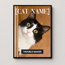 Load image into Gallery viewer, PERSONalized Pet Portrait "TROUBLE MAKER" - CAT - DOGUE By Gina