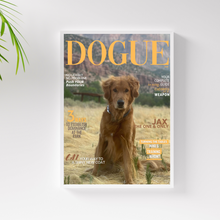 Load image into Gallery viewer, Funny Personalized Magazine Style Dog Portrait (Framed) &quot;Classic&quot; - DOGUE By Gina
