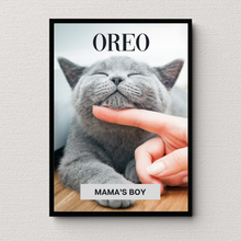 Load image into Gallery viewer, PERSONalized Pet Portrait &quot;MAMA&#39;S BOY&quot; - CAT - DOGUE By Gina
