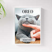 Load image into Gallery viewer, PERSONalized Pet Portrait &quot;MAMA&#39;S BOY&quot; - CAT - DOGUE By Gina
