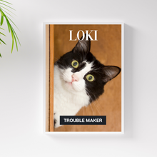 Load image into Gallery viewer, PERSONalized Pet Portrait &quot;TROUBLE MAKER&quot; - CAT - DOGUE By Gina
