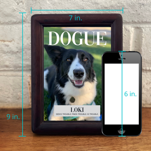 Funny Custom Dog Picture Frame "Trouble Maker" - DOGUE By Gina