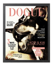 Load image into Gallery viewer, Personalized Dog Magazine Cover- Framed: Classic Theme - DOGUE By Gina
