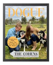 Load image into Gallery viewer, Personalized Dog Magazine-Style Portrait (Framed): Fido Family Photo Theme - DOGUE By Gina
