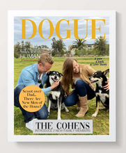 Load image into Gallery viewer, Personalized Dog Magazine-Style Portrait (Framed): Fido Family Photo Theme - DOGUE By Gina
