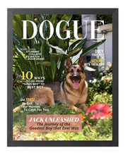 Load image into Gallery viewer, Personalized Dog Magazine Cover- Framed: Forever Chasing Squirrels Theme - DOGUE By Gina
