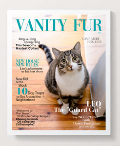 Personalized Magazine Style Cat Portrait (Framed): New Home Theme - DOGUE By Gina
