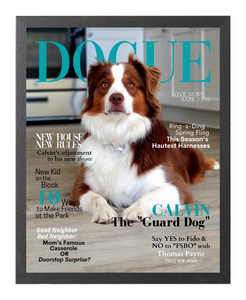 Personalized Magazine-Style Dog Portrait (Framed): New Home Theme - DOGUE By Gina