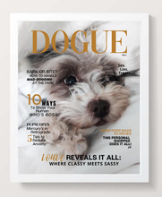Load image into Gallery viewer, Personalized Dog Magazine Cover- Framed: Sassy Theme - DOGUE By Gina
