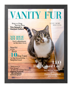 Personalized Magazine Style Cat Portrait (Framed): New Home Theme - DOGUE By Gina